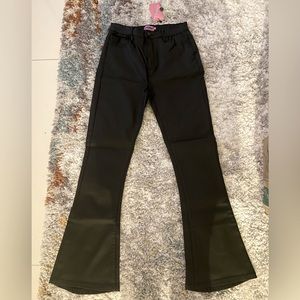 NWT Edikted Luna Faux Leather Flare Jeans